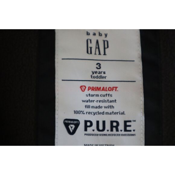 Gap Baby 764661 Toddler Sz 3Y Black Faux Fur Trim Hooded Parka Jacket - Picture 4 of 10